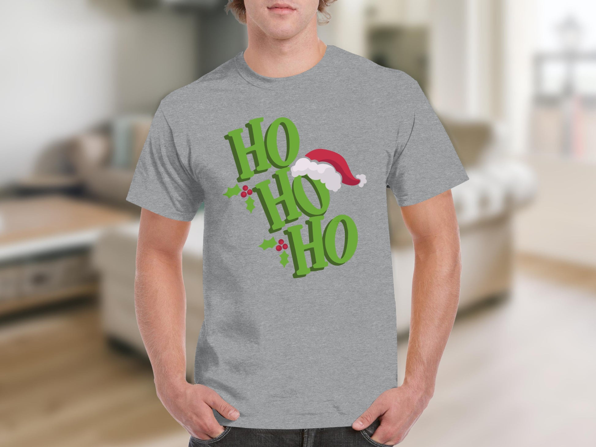 Ho Ho Ho Christmas Santa Hat Holiday T-Shirt