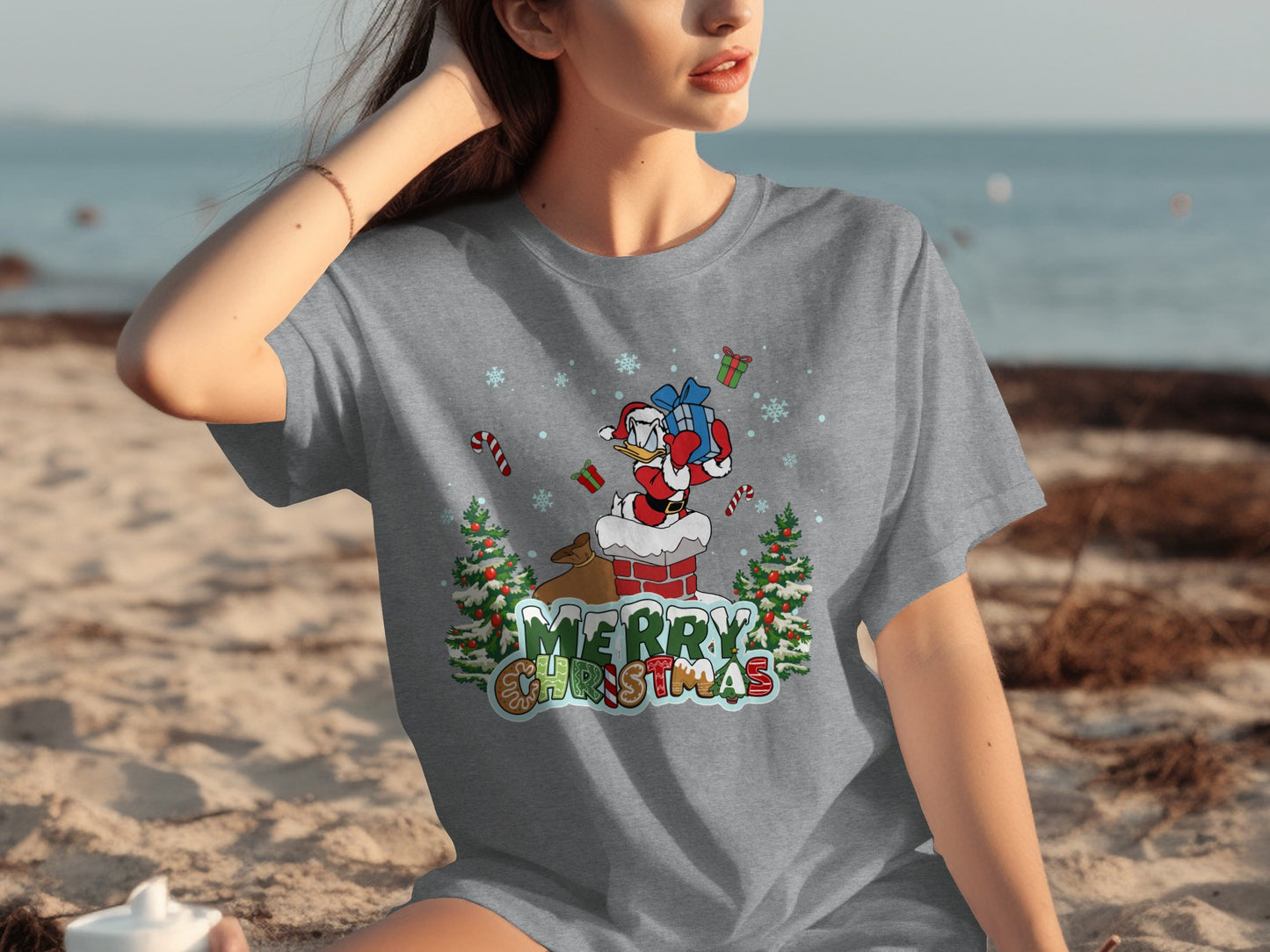 Merry Christmas Santa Claus and Reindeer T-Shirt
