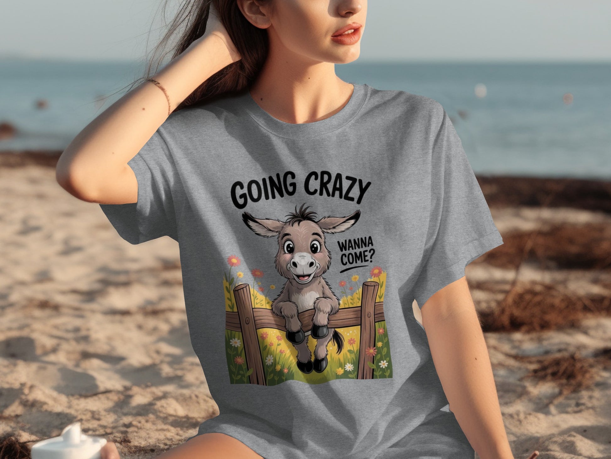 Going Crazy Wanna Come Donkey T-shirt for Fun Outings