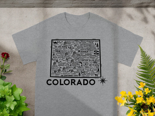 Colorado Landmarks and Cities Map T-Shirt Product