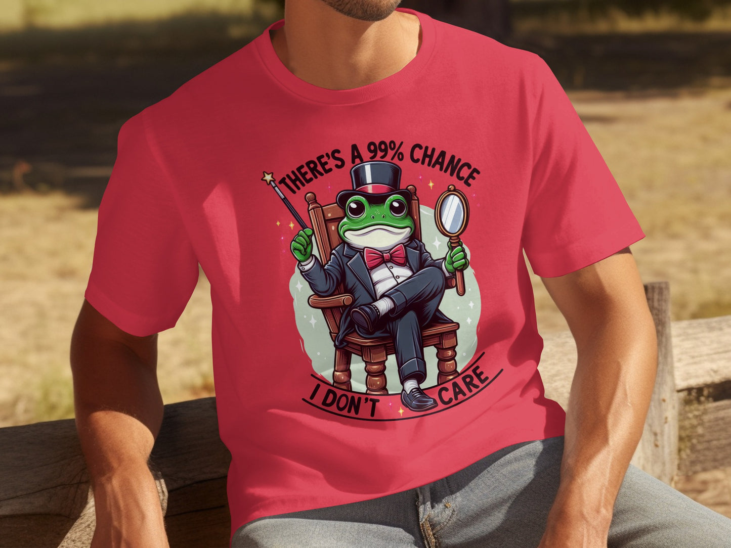 There's A 99% Chance I Don't Care Frog Graphic Shirt