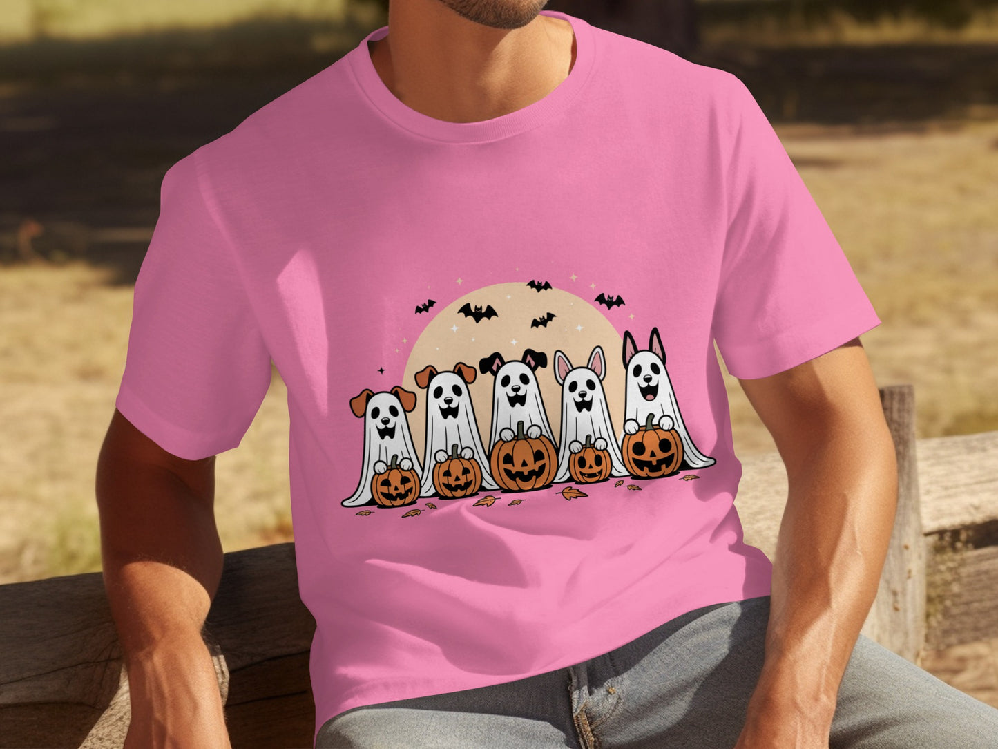 Halloween Dogs in Costumes with Pumpkins T-shirt
