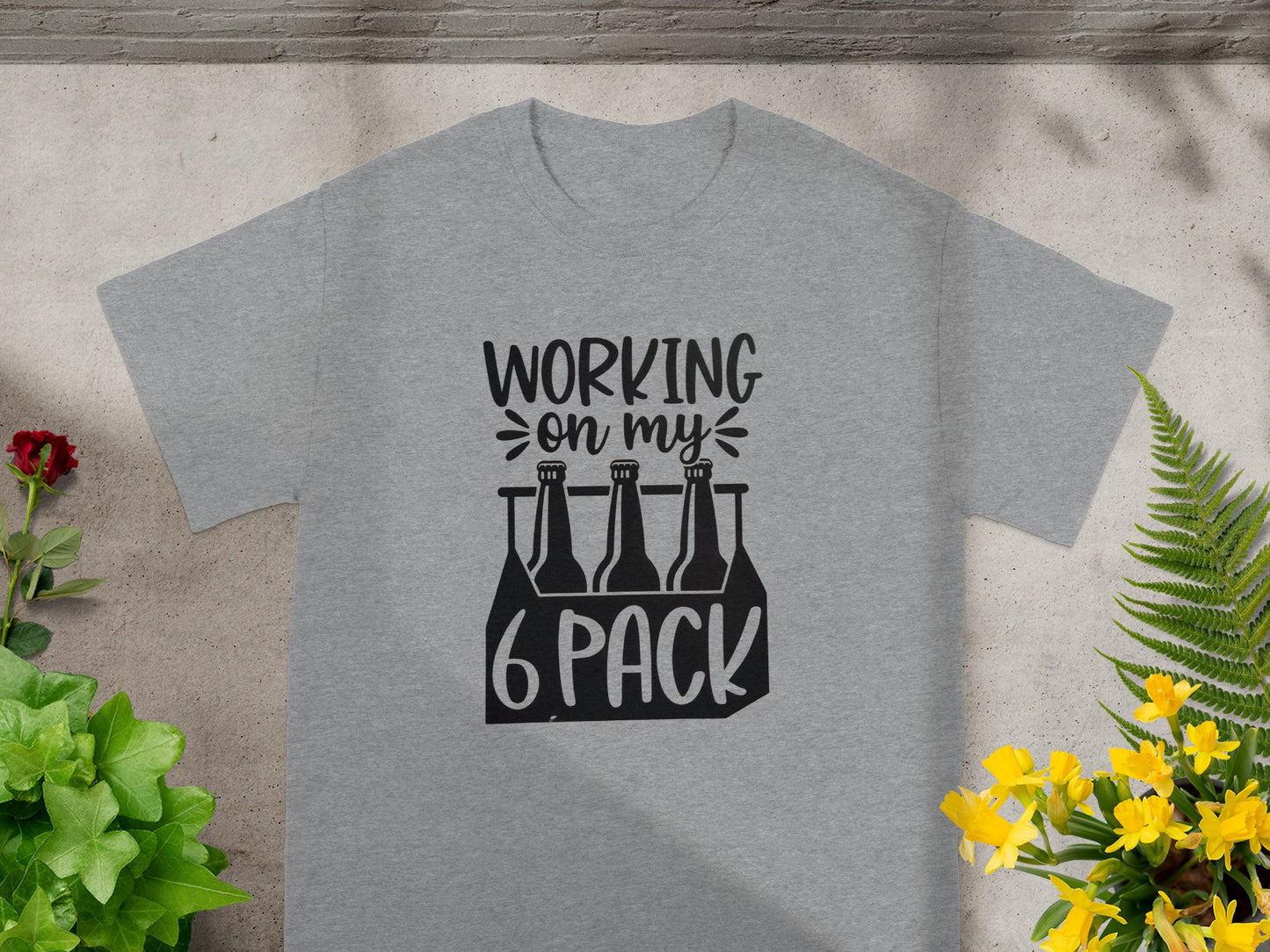 Working On My 6 Pack Graphic Tee for Casual Outfits