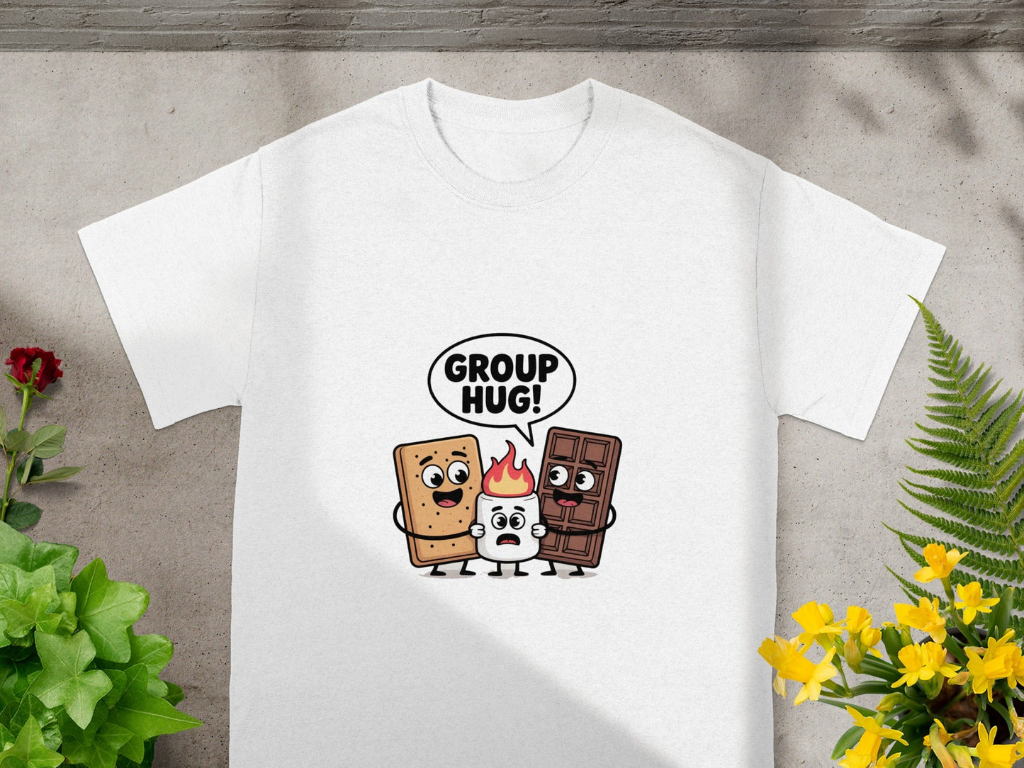 Group Hug Cute Food Characters Graphic T-shirt