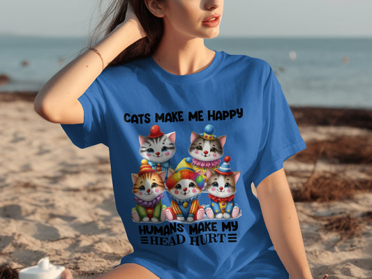 Cats Make Me Happy Humans Make My Head Hurt T-shirt