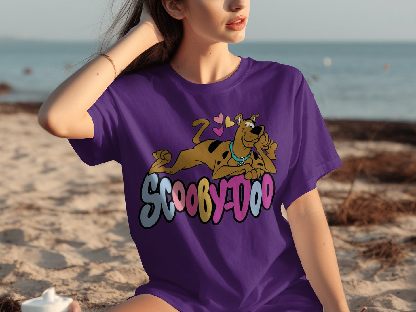 Cute Scooby-Doo Graphic Print Purple T-shirt