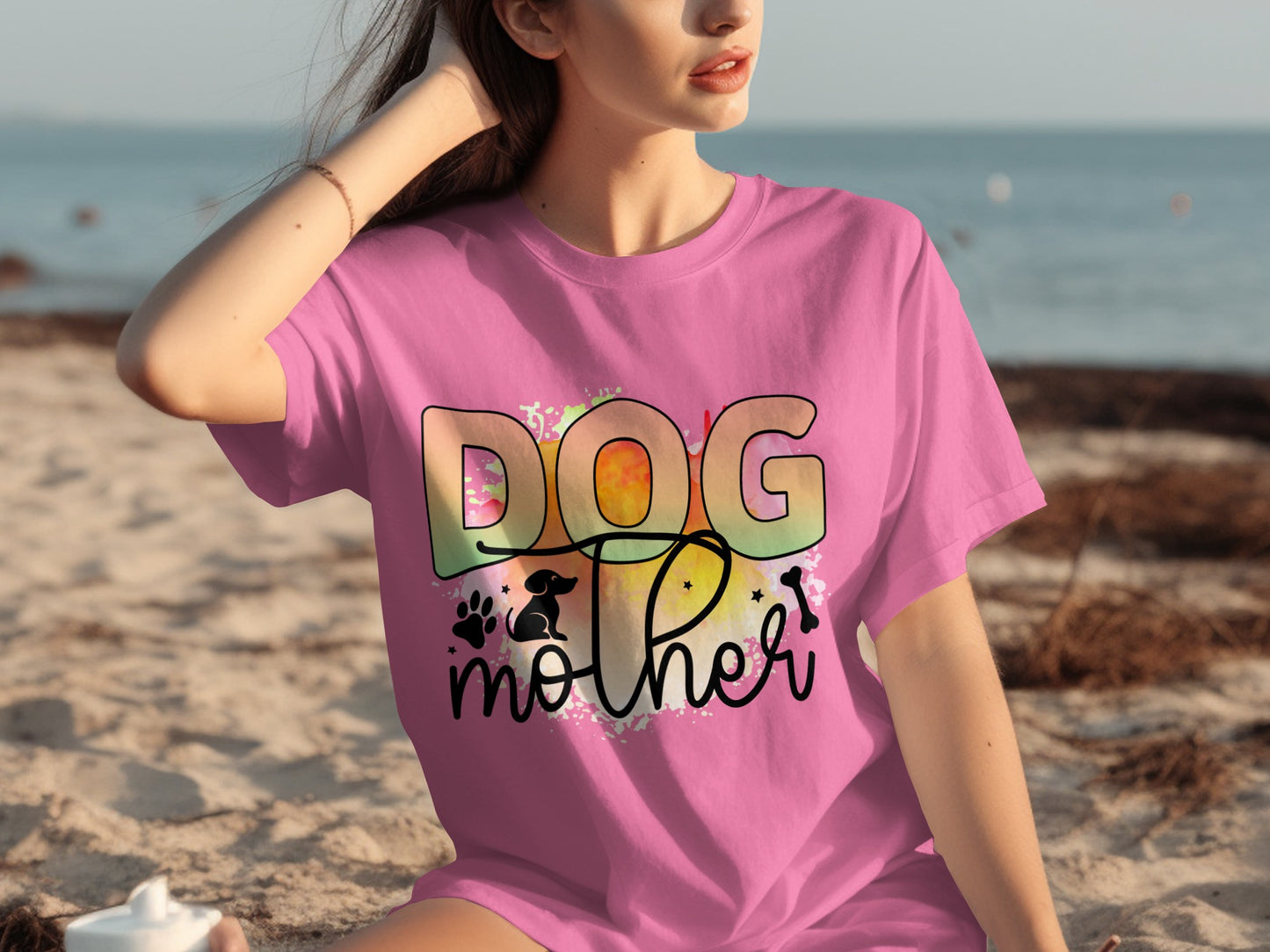Colorful Dog Mother Graphic Tee for Dog Lovers Shirt