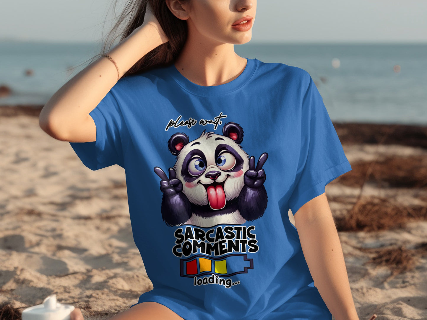 Funny Sarcastic Comments Loading Panda Graphic T-Shirt
