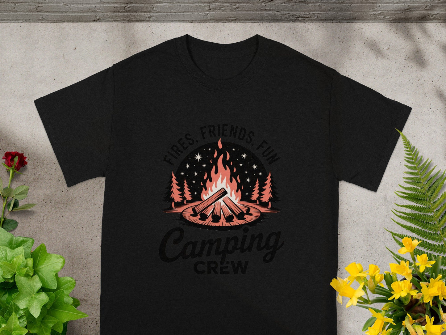 Fires Friends Fun Camping Crew Outdoor Adventure Shirt