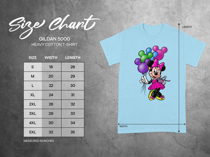 Minnie Mouse Birthday Balloons GILDAN 5000 T-SHIRT product type
