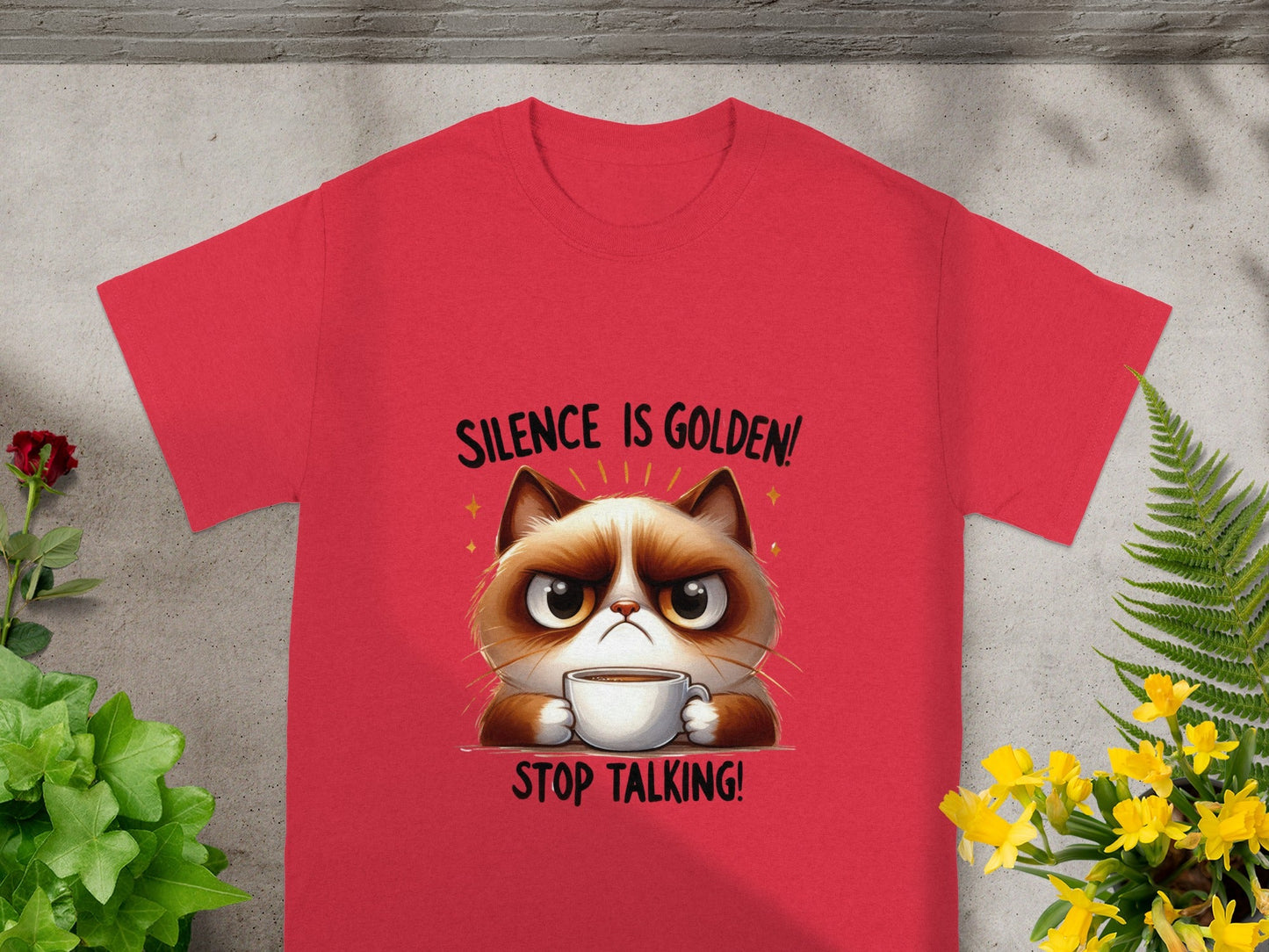 Silence Is Golden Stop Talking Graphic T-shirt