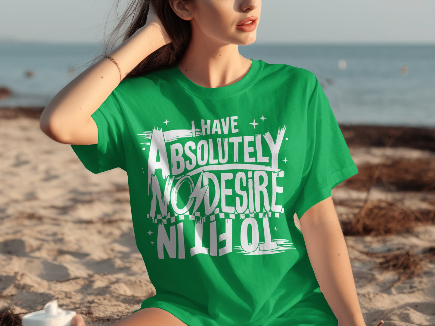 I Have Absolutely No Desire Text Print Casual T-Shirt