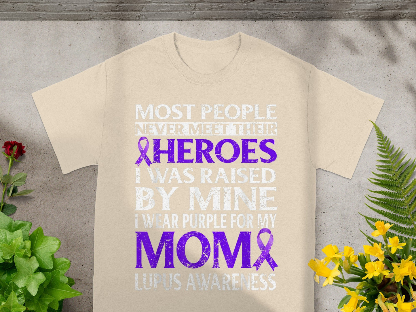 Lupus Awareness I Wear Purple for My Mom Heroes Shirt