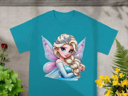 Fairy Princess Graphic Teal T-Shirt for Kids