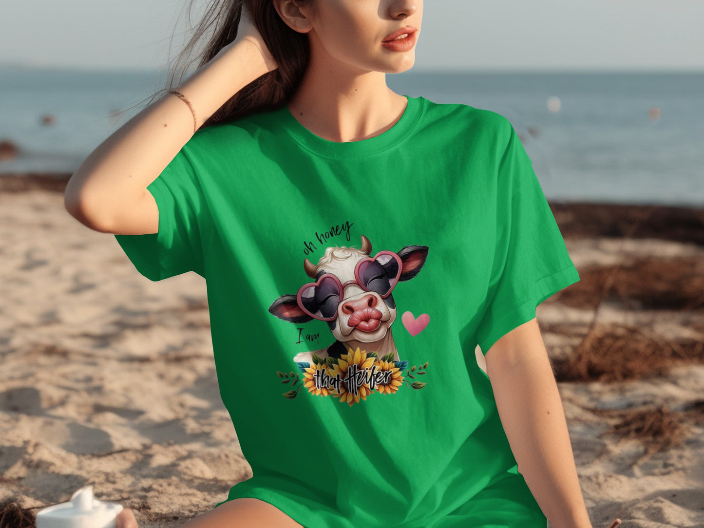 Oh Honey I Am That Heifer Sunflower Cow T-shirt