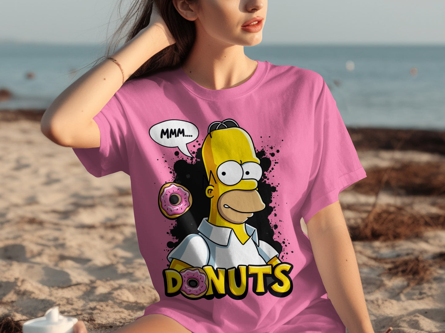 Homer Simpson Donuts Graphic Tee Cartoon Shirt