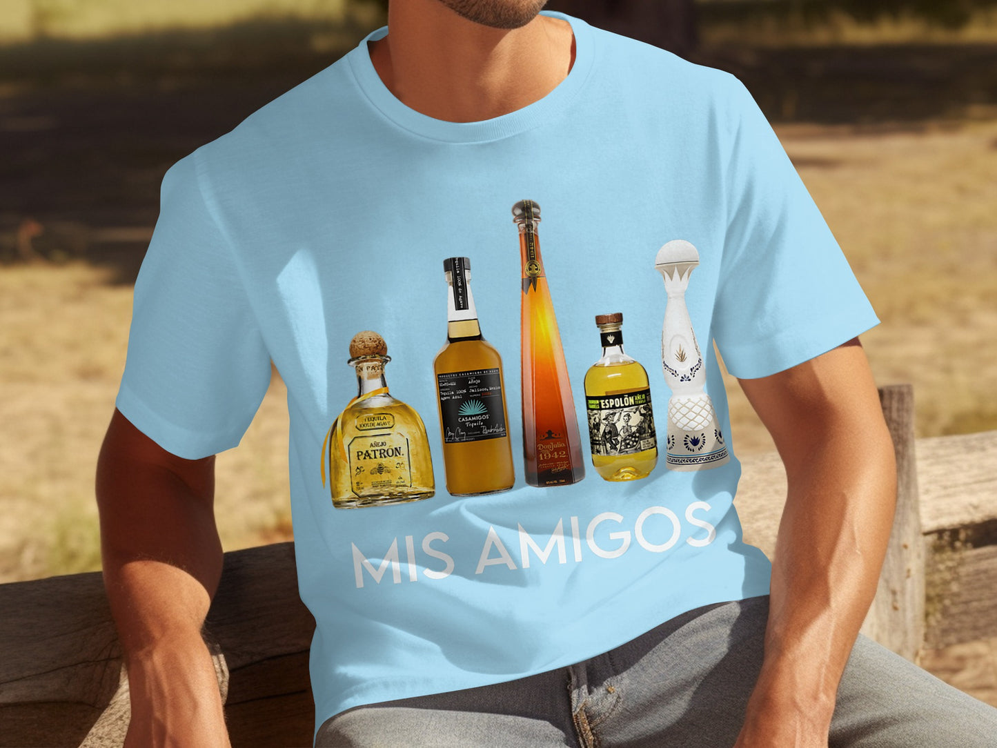 Mis Amigos Graphic Tequila Bottles T-shirt Product