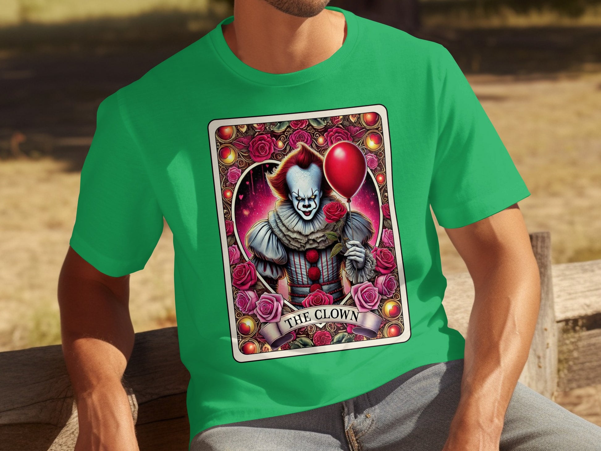 Creepy Balloon Clown Graphic T-Shirt for Horror Fans