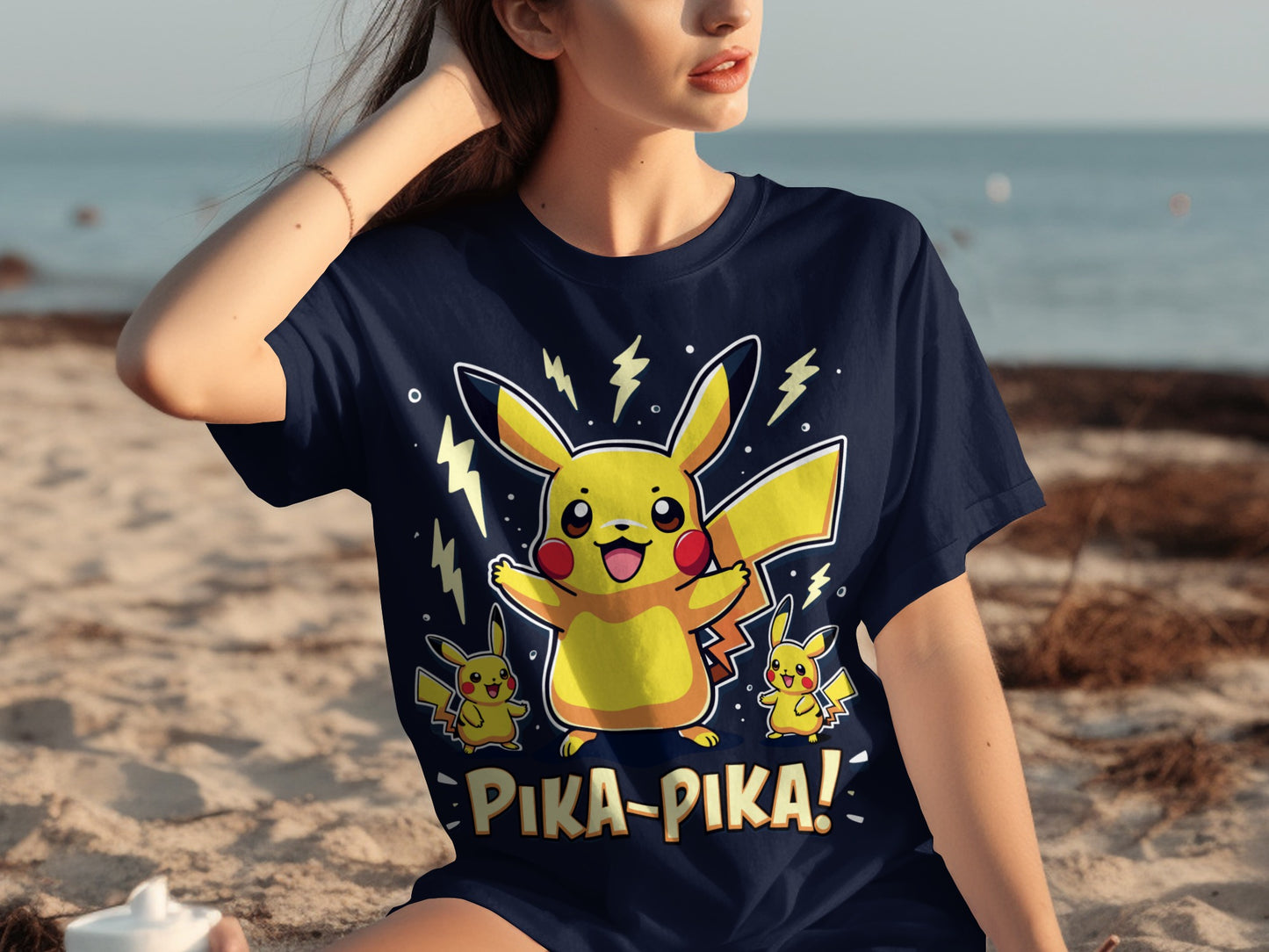 Pikachu Pika-Pika Design Short Sleeve T-Shirt