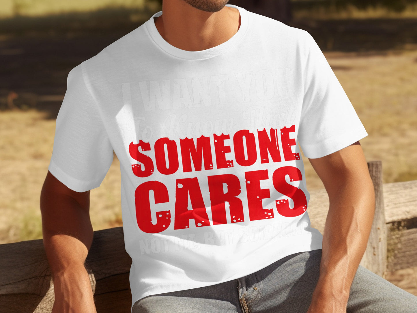Someone Cares Bold Motivational Graphic Tee