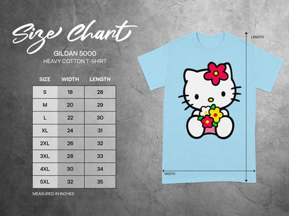 Cute Hello Kitty Design Light Blue Gildan 5000 T-shirt product type