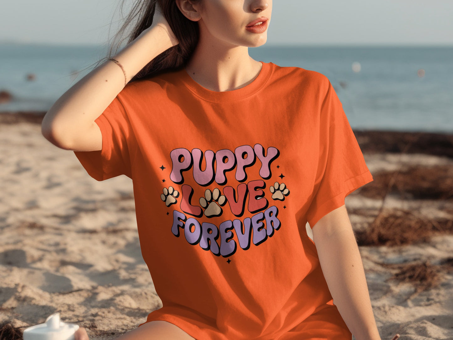 Puppy Love Forever Graphic Printed T-shirt