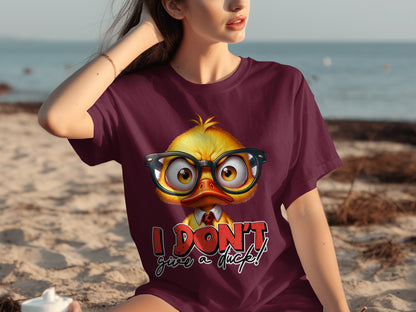 I Don't Give a Duck Funny Cartoon Character T-shirt