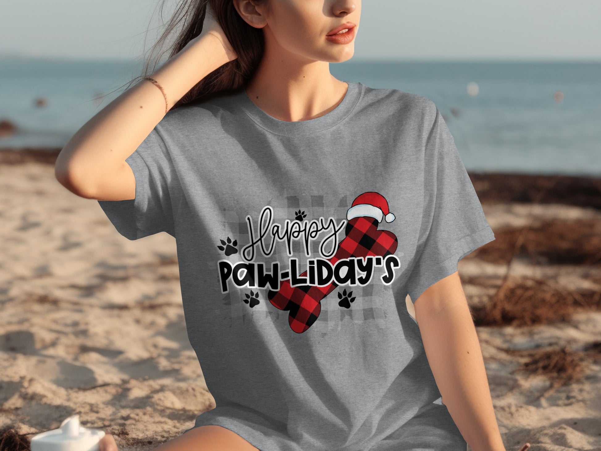Happy Paw-Liday's Graphic Tee Shirt Christmas
