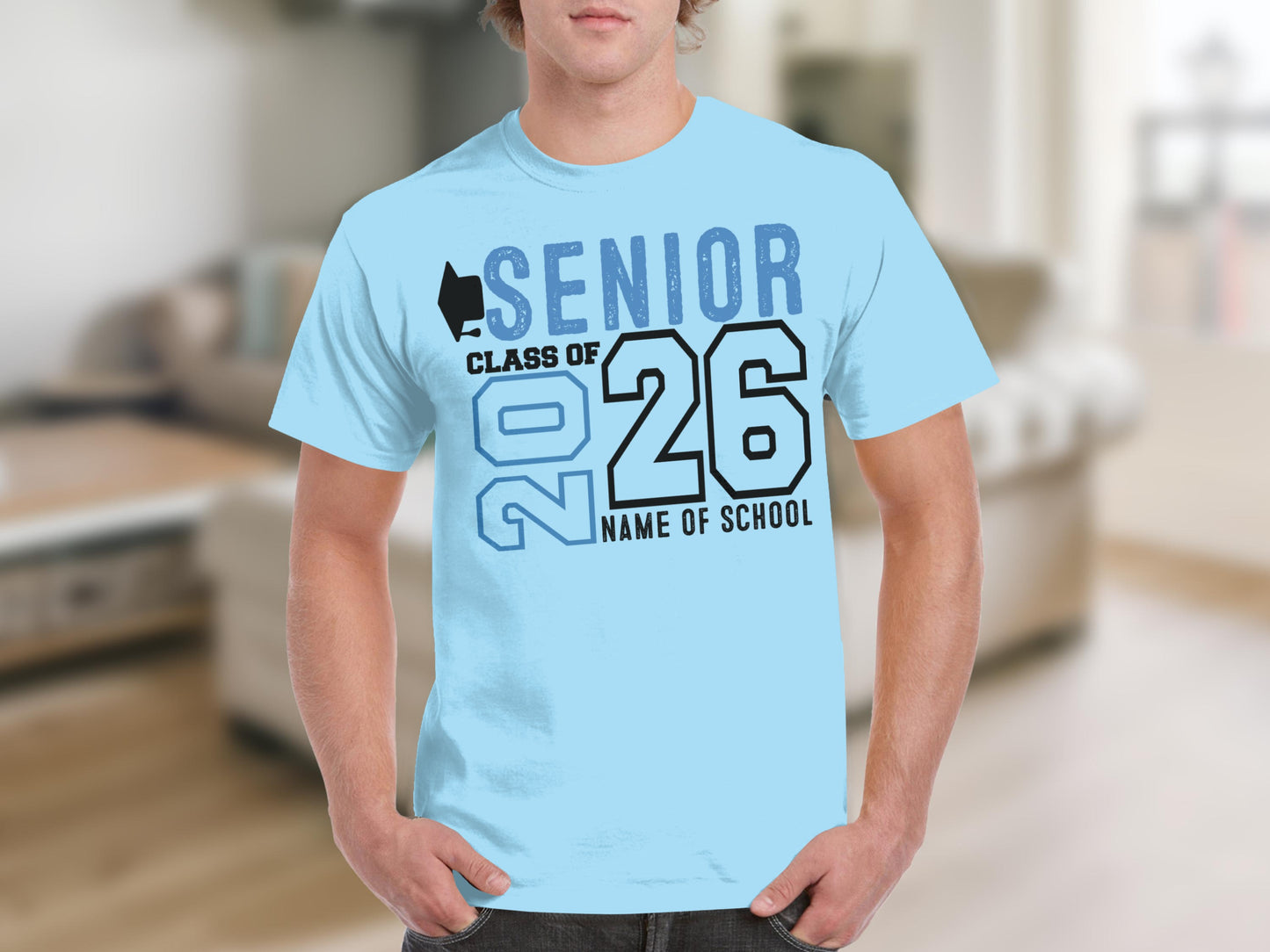 Senior Class of 2026 Name of School T-Shirt