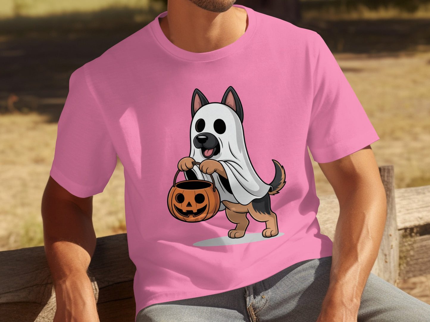 Cute Halloween Dog in Ghost Costume Tshirt