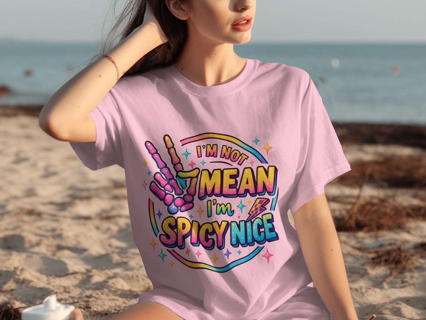 I'm Not Mean I'm Spicy Nice Colorful T-Shirt