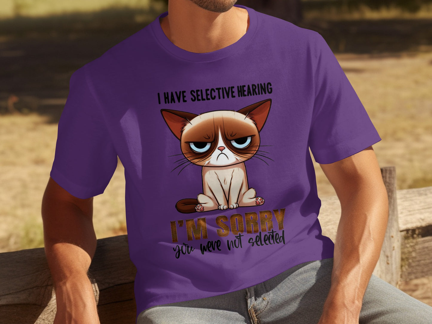 Funny I Have Selective Hearing Cat T-Shirt for Men