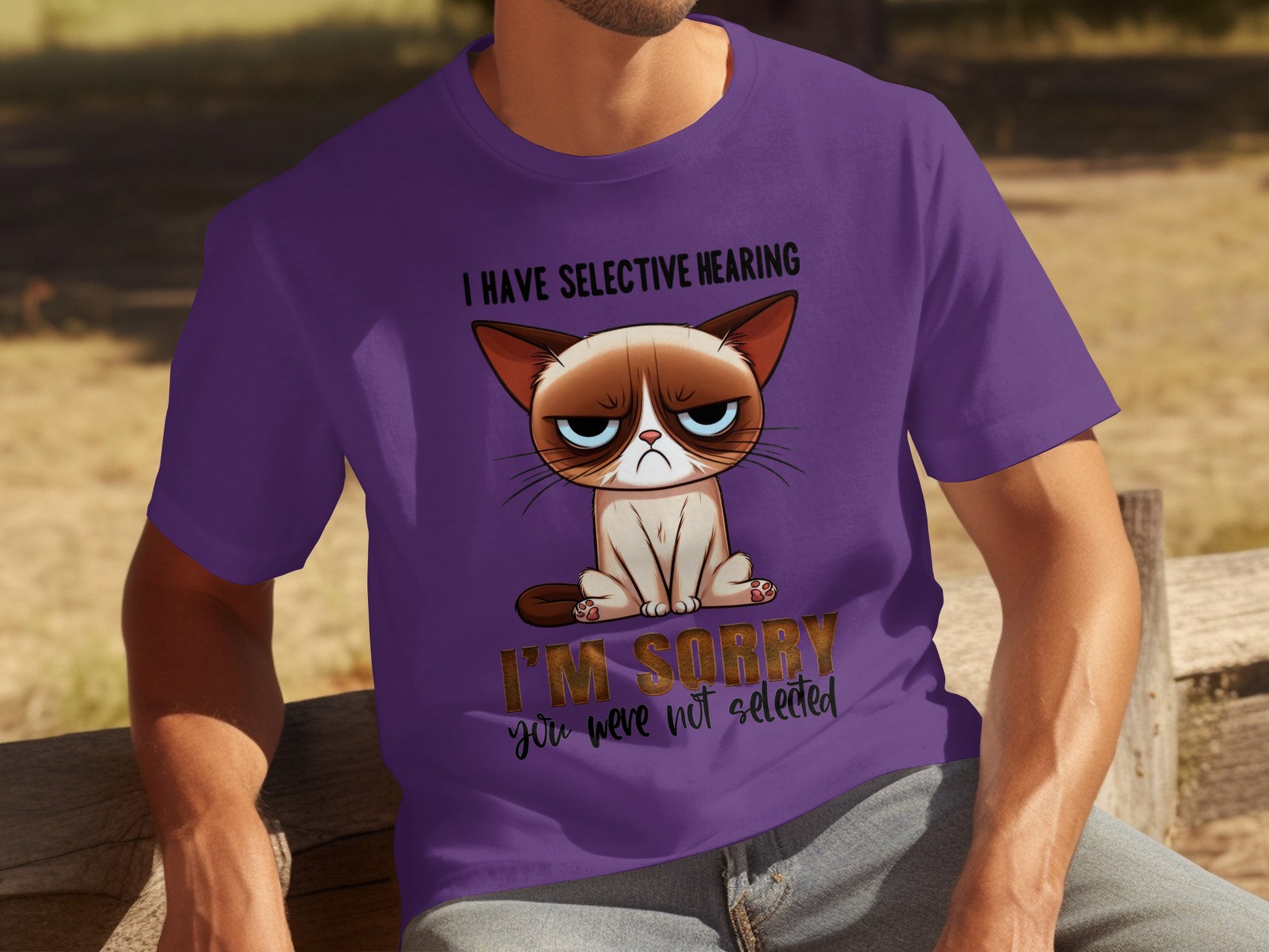 Funny I Have Selective Hearing Cat T-Shirt for Men