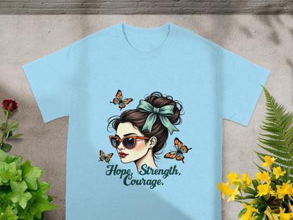 Hope Strength Courage Graphic Tee Shirt Design