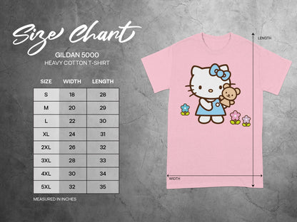 Gildan 5000 Hello Kitty pink Size Chart product type