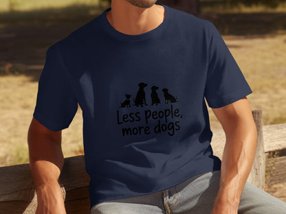 Less People More Dogs T-shirt for Dog Lovers Casual Wear