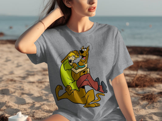 Scooby-Doo and Shaggy Cartoon Graphic T-Shirt