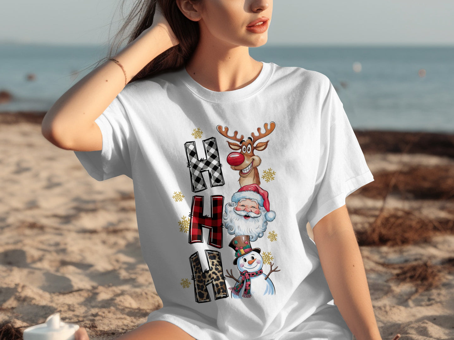 Festive Christmas Characters Graphic Tee for Holidays