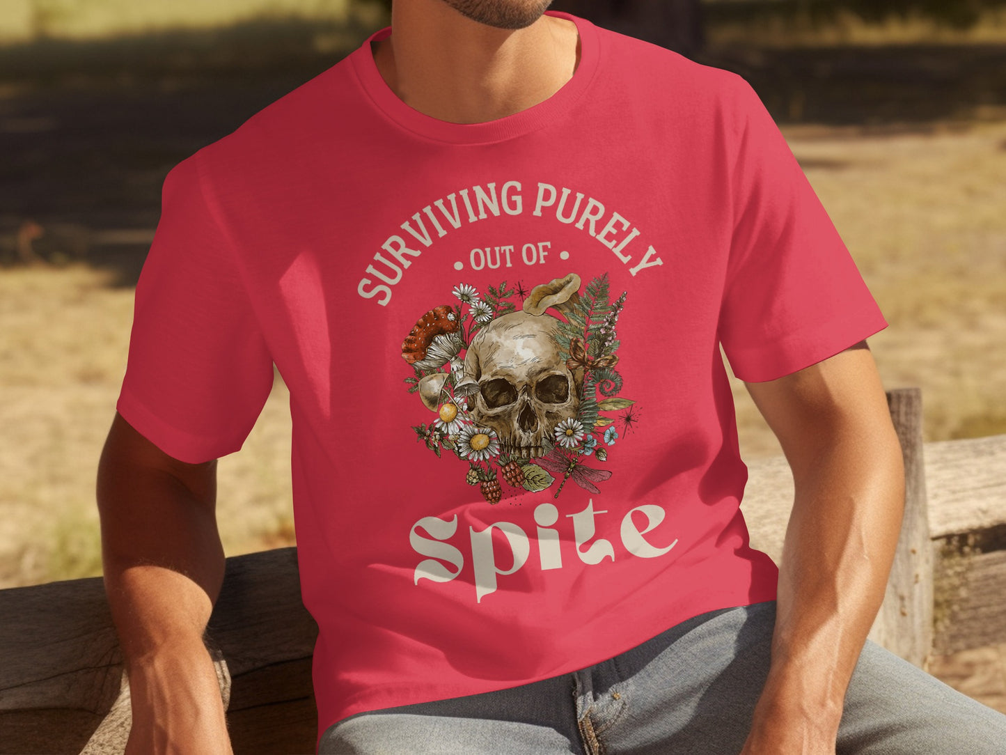 Surviving Purely Out Of Spite Graphic Design Shirt