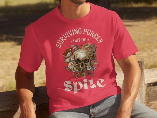 Surviving Purely Out Of Spite Graphic Design Shirt