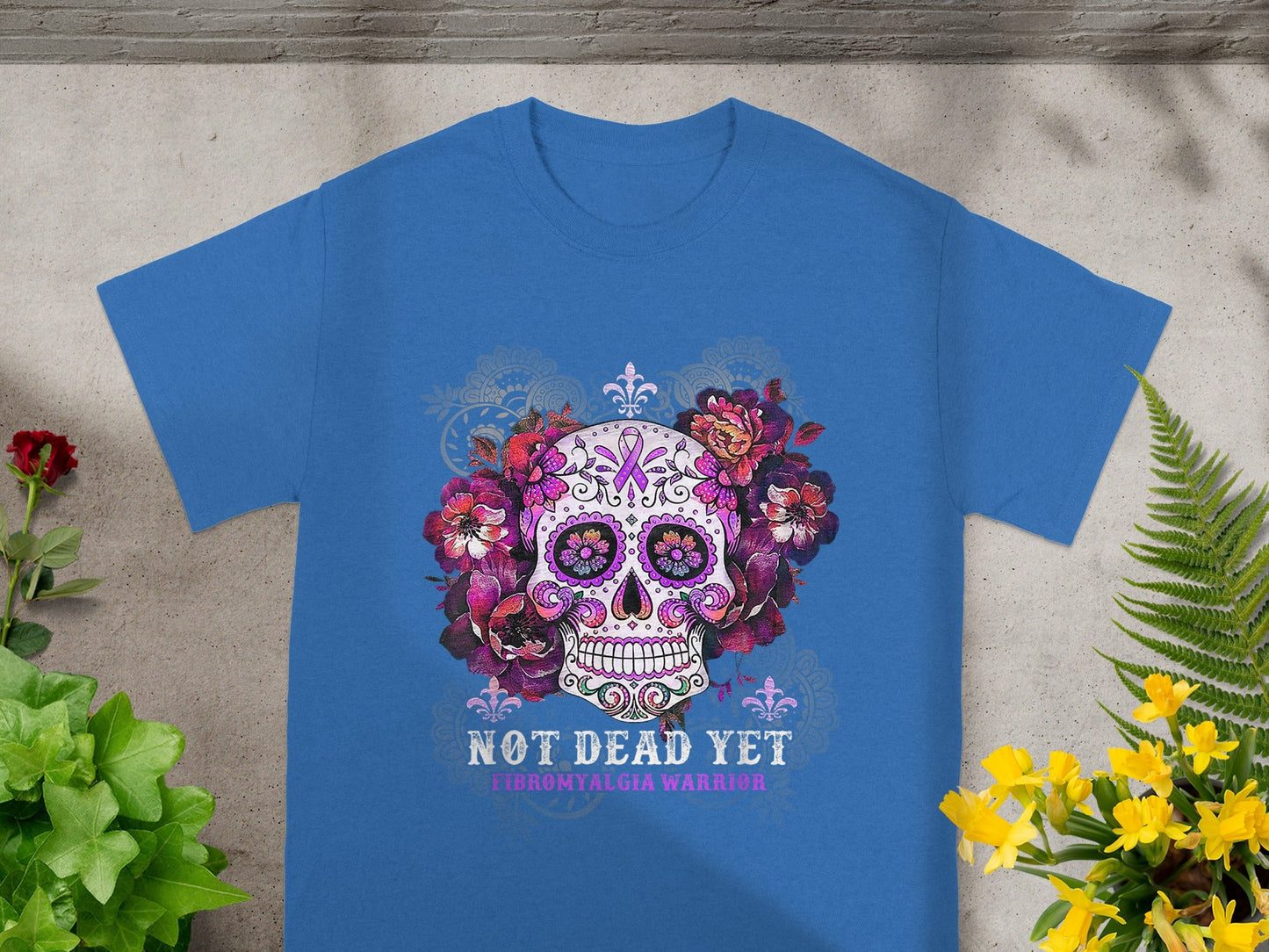 Not Dead Yet Fibromyalgia Warrior Skull Art Shirt