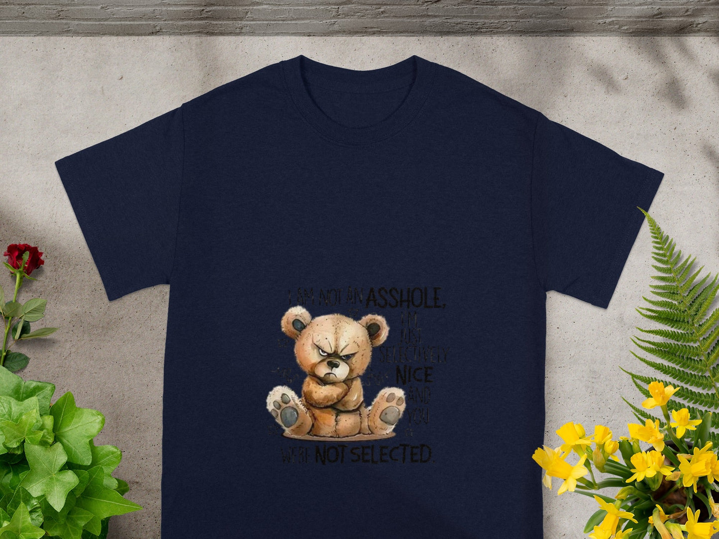Cute Angry Teddy Bear Selectively Nice Graphic Tee