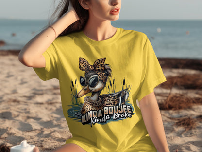 Kinda Boujee Kinda Broke Duck Graphic T-Shirt