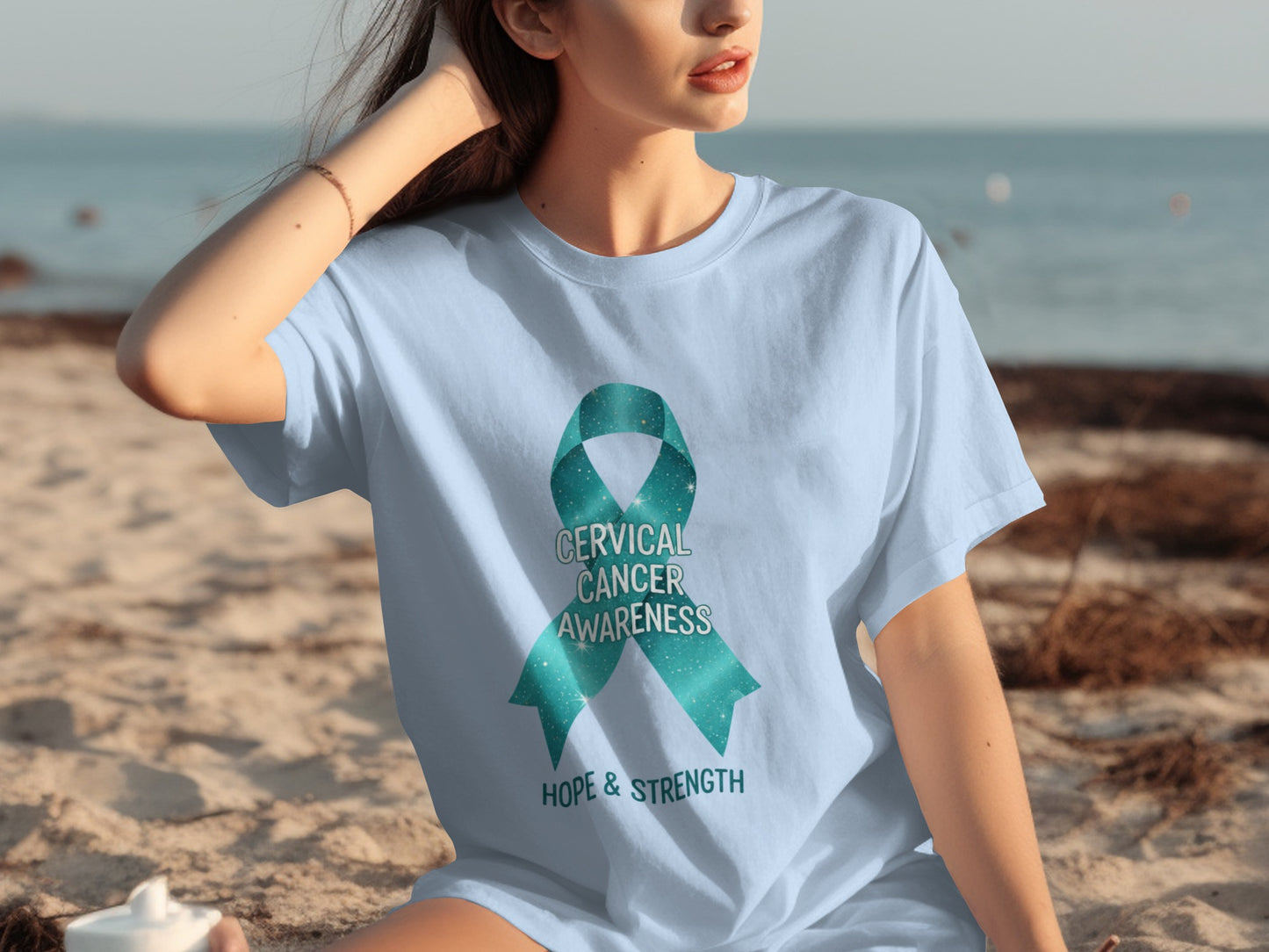 Cervical Cancer Awareness Hope Strength T-shirt