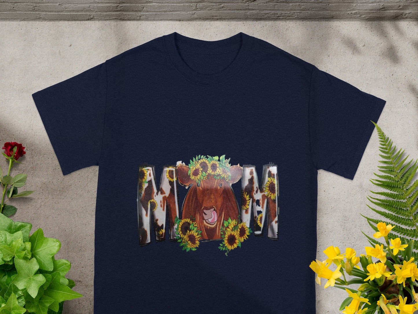 Sunflower Cow MOM Graphic Print T-shirt Product