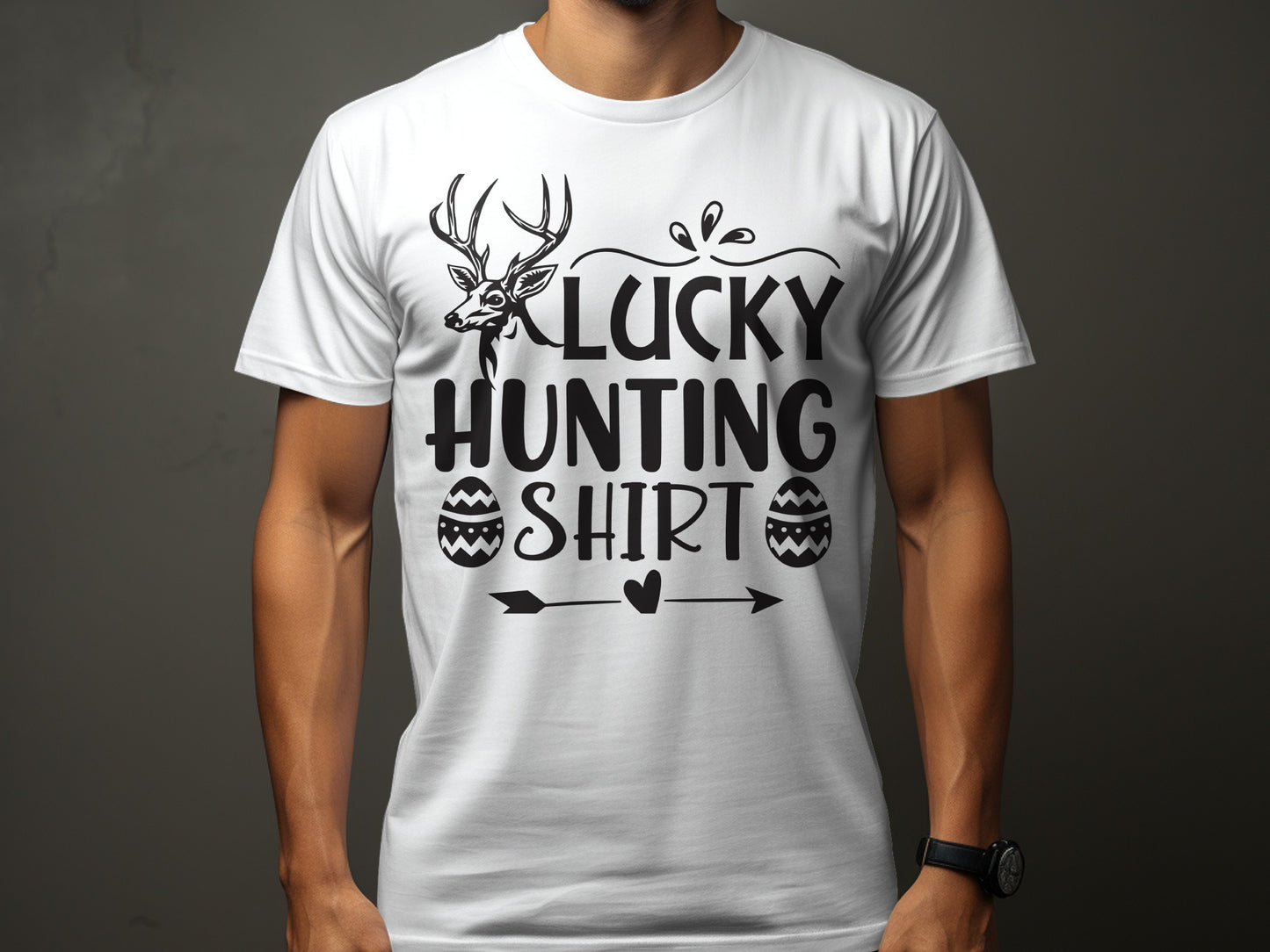Lucky Hunting Shirt with Deer Print Design T-Shirt