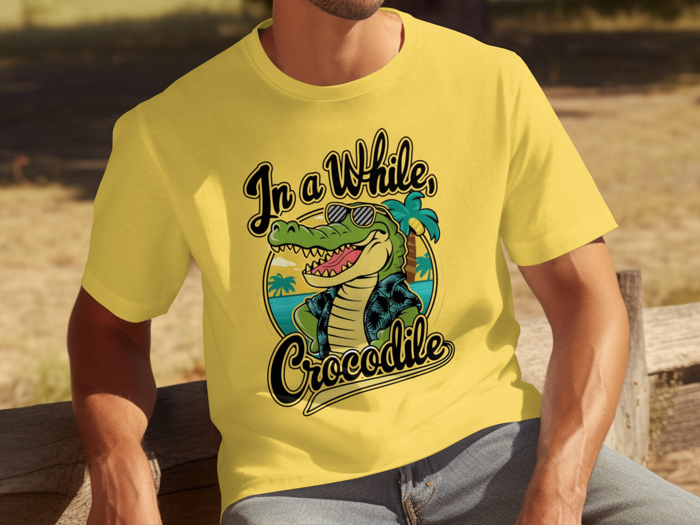 In a While Crocodile Fun Graphic Unisex T-Shirt
