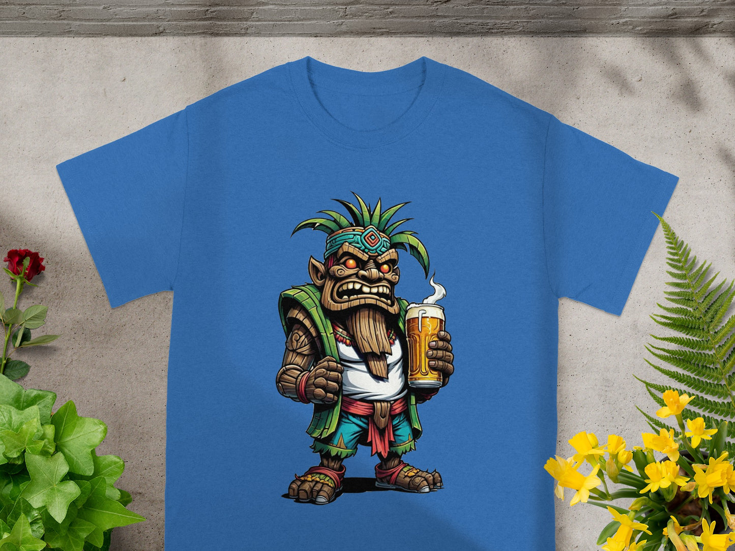 Aztec Warrior Drinking Beer Graphic T-Shirt