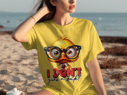 I Don't Give A Duck Funny Cartoon Duck T-shirt