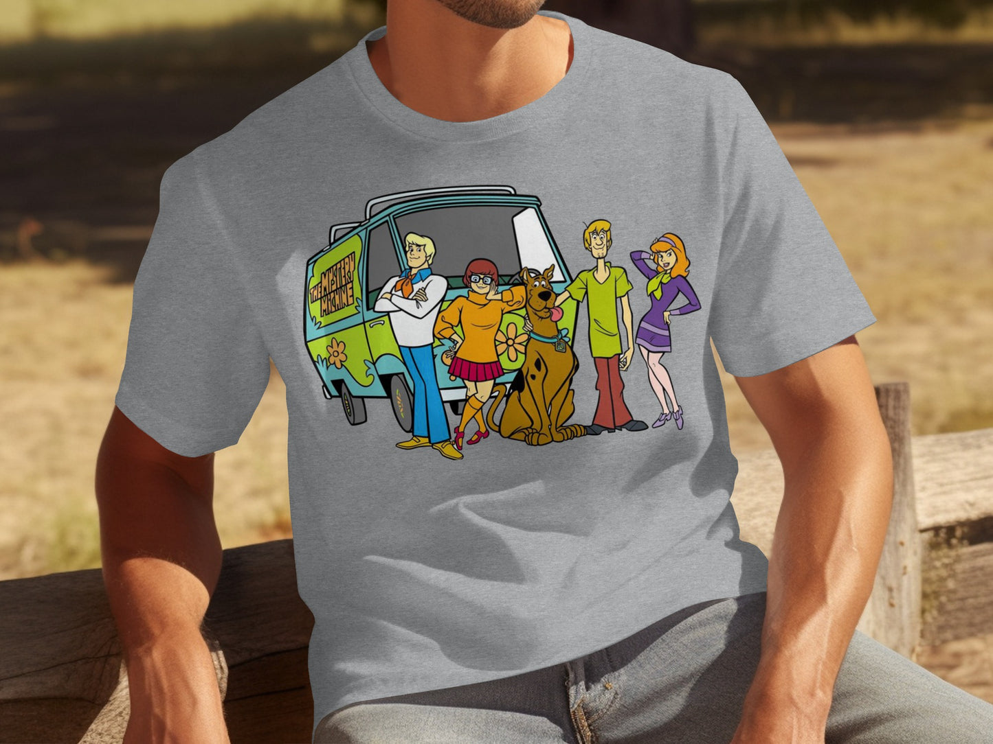 Scooby Doo Gang with Mystery Machine Graphic shirt
